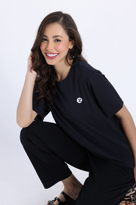 Zivame Knit Poly Loungewear Top - Black Beauty — image 5